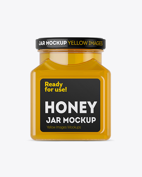 Glass Pure Honey Jar Mockup
