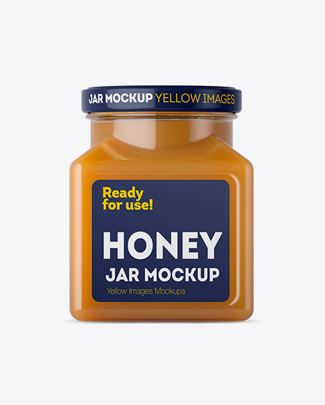 Glass Raw Honey Jar Mockup