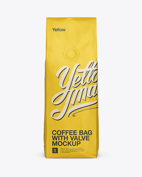 250g Coffee Bag With Valve Mockup - Front View