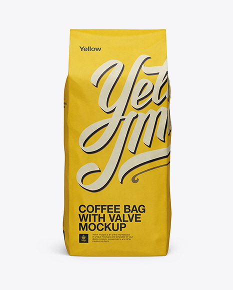 2,5 kg Coffee Bag With Valve Mockup - Front View