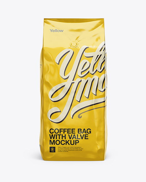 2,5 kg Foil Coffee Bag With Valve Mockup - Front View