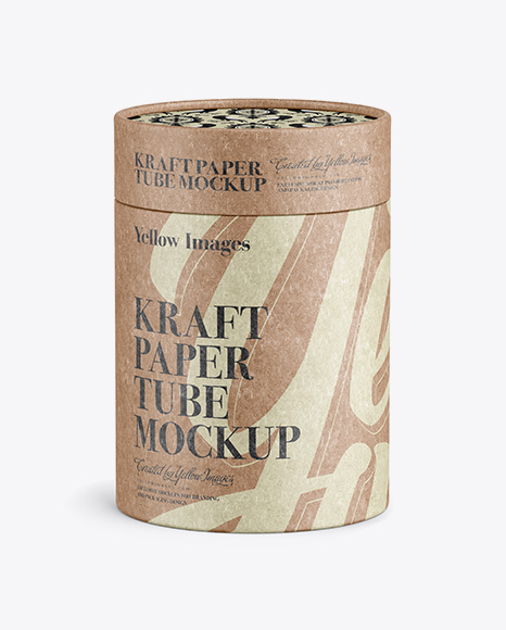 Close Kraft Paper Tube Mockup