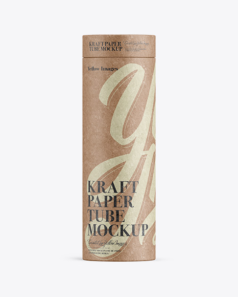 Big Kraft Paper Tube Mockup – Front View