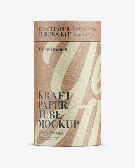 Middle Kraft Paper Tube Mockup – Front View
