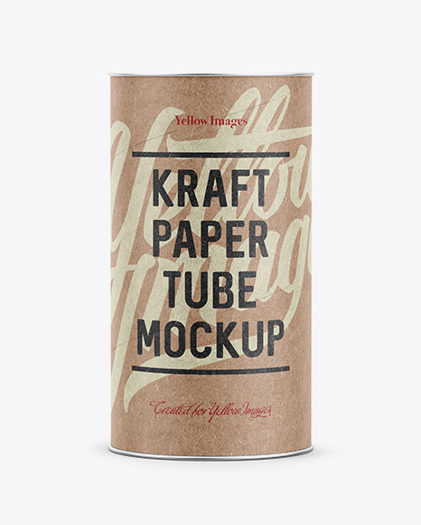 Medium Kraft Paper Tube w/ a Paper Label - Front View