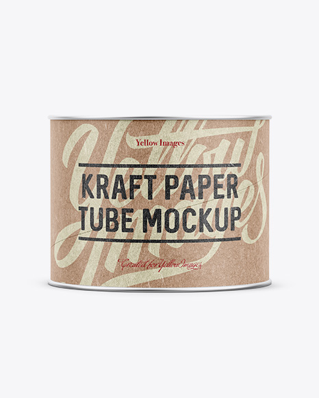 Small Kraft Paper Tube w/ a Paper Label - Front View