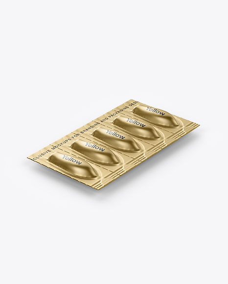 Metallic Suppositories Blister Mockup - Half Side View
