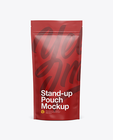 Matte Stand Up Pouch W/ Zipper Mockup - Front View