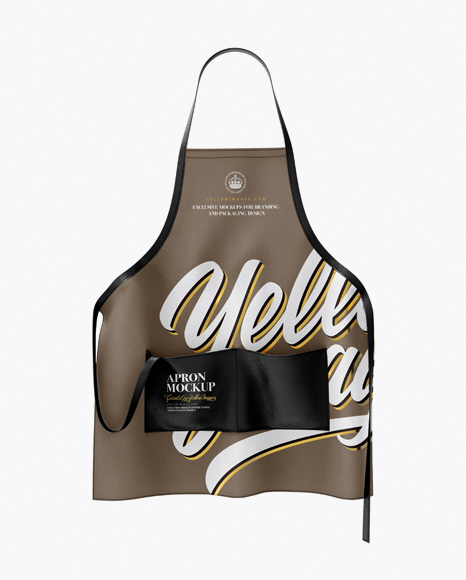 Apron With Leather Parts Mockup - Front View