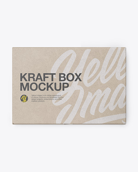 Kraft Box Mockup - Front & Top Views
