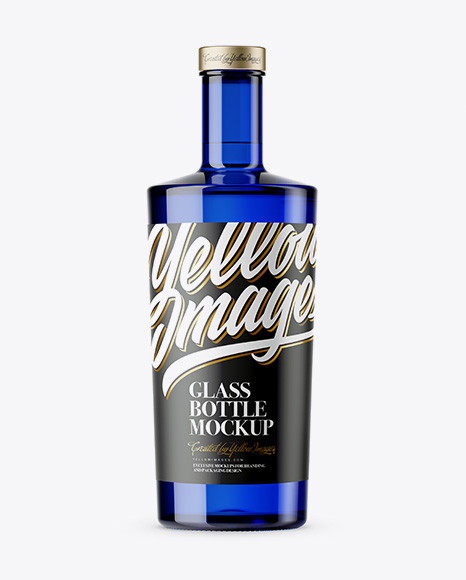 700ml Blue Glass Bottle Mockup