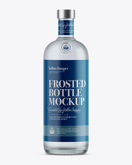 1L Frosted Glass White Rum Bottle Mockup