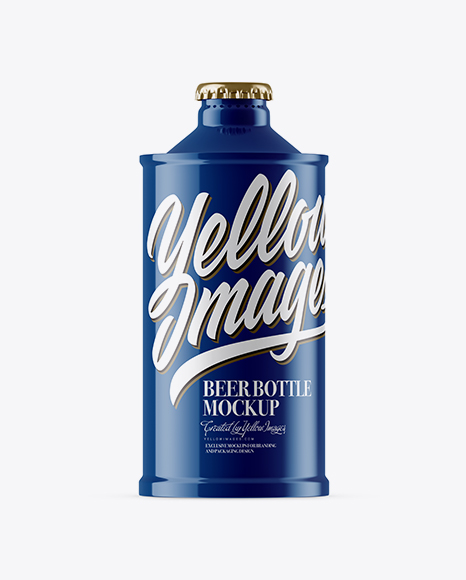 Glossy Vintage Beer Bottle Mockup
