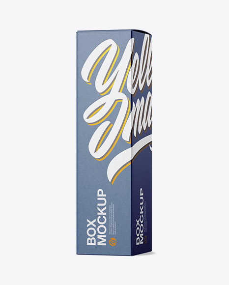 Glossy Kraft Box Mockup - Half Side View