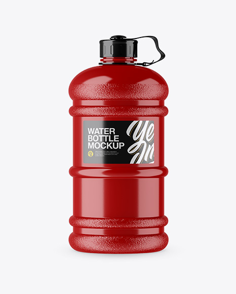 Glossy 2.2l Gym Water Bottle Mockup