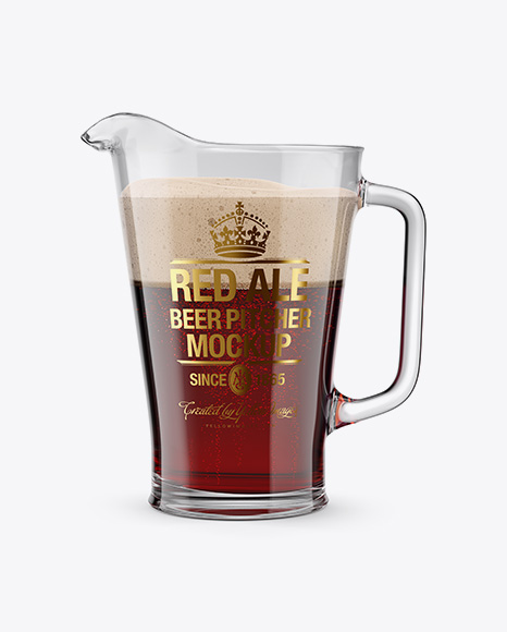Red Ale Pitcher Mockup