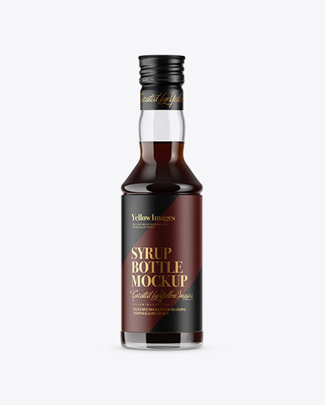 Clear Glass Chocolate Syrup Bottle Mockup
