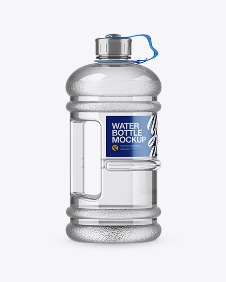 2.2l Gym Water Bottle Mockup - Side View