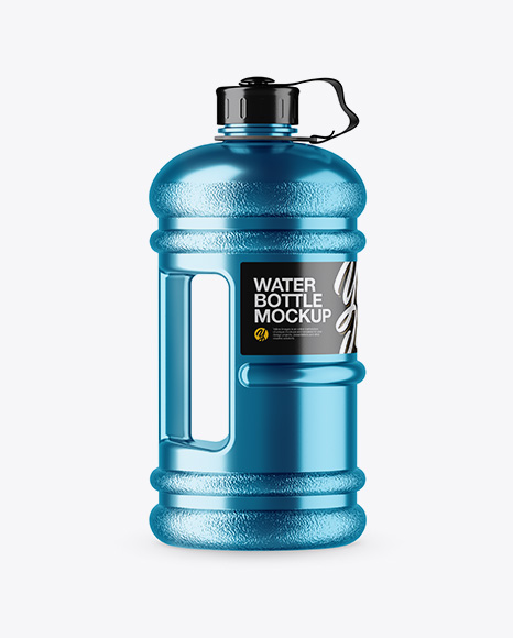 Metallic 2.2l Gym Water Bottle Mockup - Side View