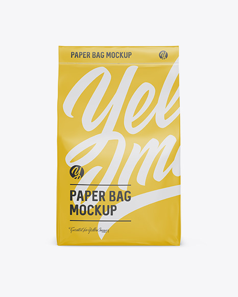 Stitched Paper Bag Mockup - Front View