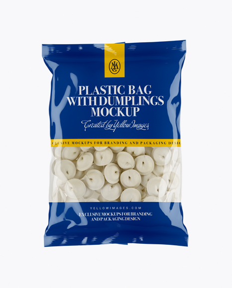 Clear Plastic Bag With Dumplings & Glossy Finish Mockup