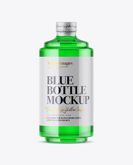Glass Bottle W/ Liquor Mockup