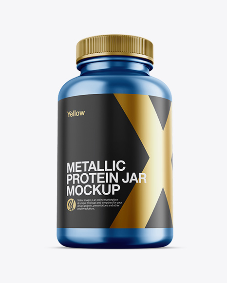 Metallic Protein Jar Mockup - Hero Shot