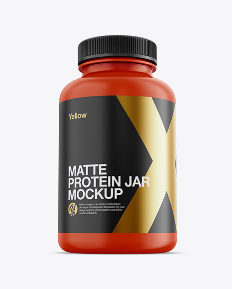 Matte Plastic Protein Jar Mockup - Hero Shot