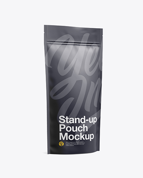Paper Stand Up Pouch W/ Zipper Mockup - Half Side View