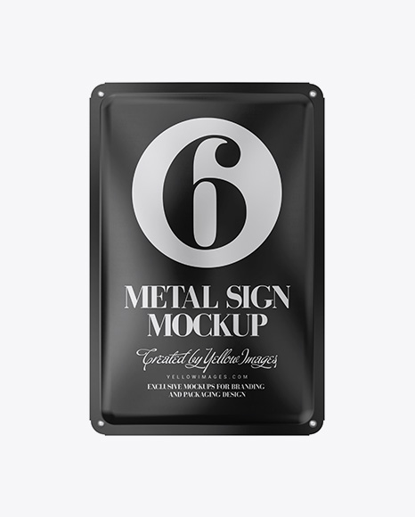 Metal Sign Plate Mockup -  Front View