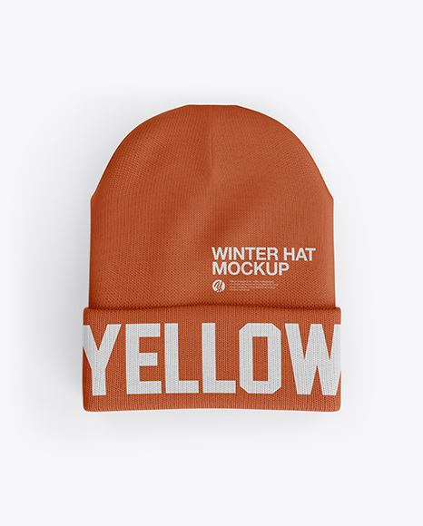 Turn Up Beanie Hat Mockup - Top View