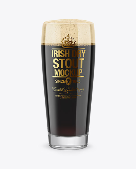 Willi Becher Glass with Irish Dry Stout Beer Mockup