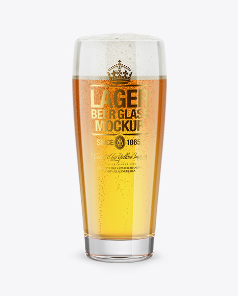 Willi Becher Glass With Lager Beer Mockup
