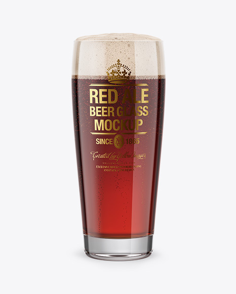 Willi Becher Glass With Red Ale Mockup