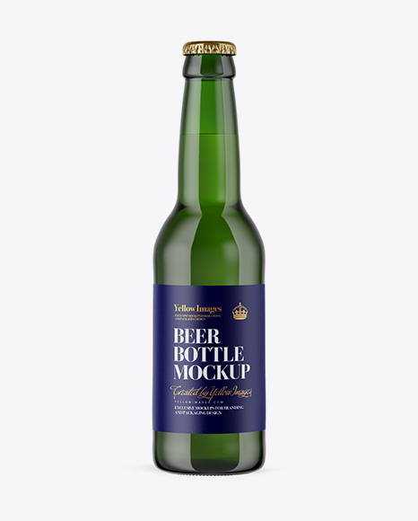 330ml Green Glass Lager Beer Bottle Mockup