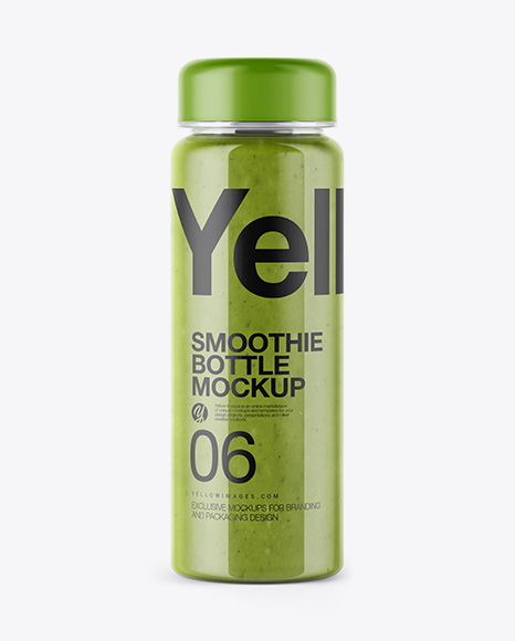 Green Smoothie Bottle Mockup
