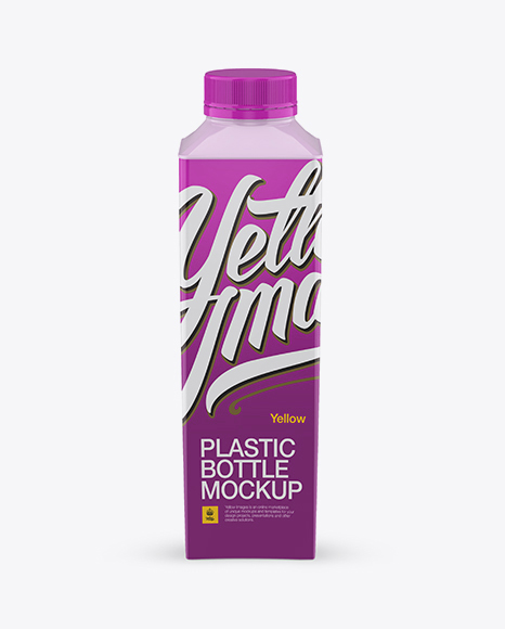 Glossy Bottle Mockup - Front View