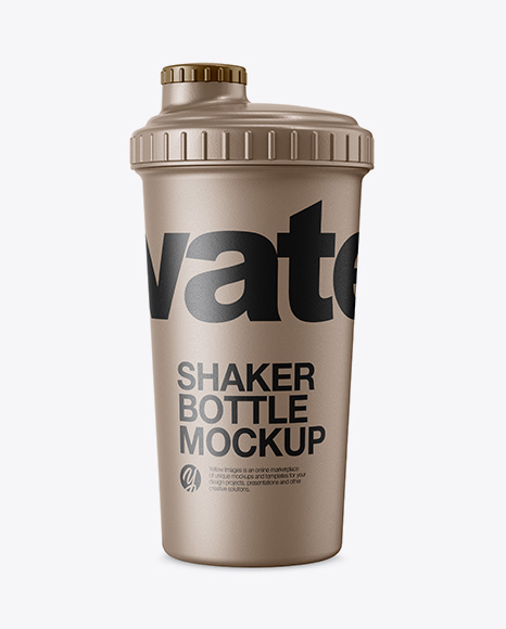 Matte Metallic Shaker Bottle Mockup