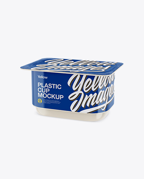 Glossy Yoghurt Cup Mockup - Half Side View
