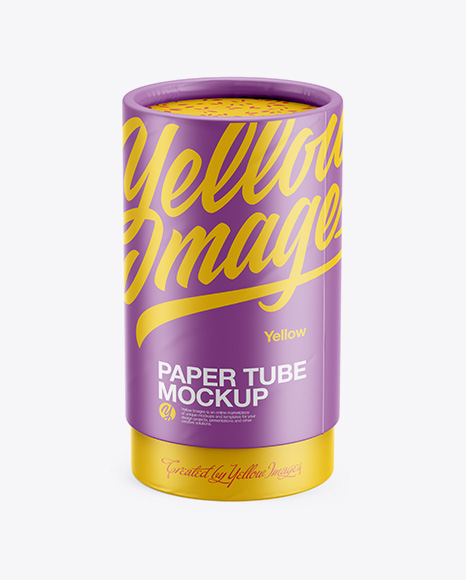 Paper Tube Mockup - Front View (High-Angle Shot)