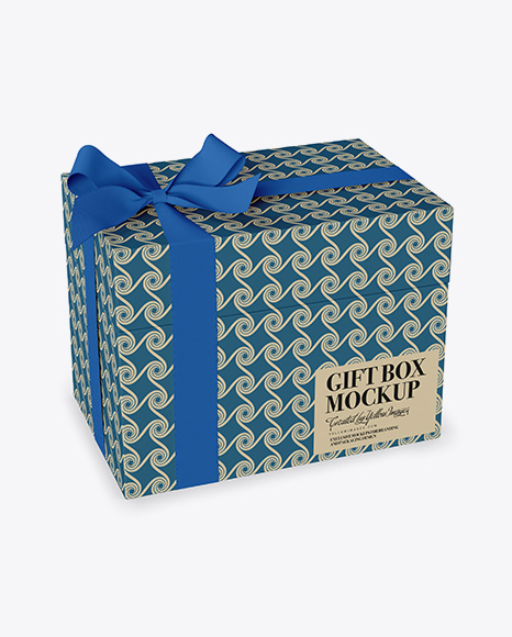 Matte Gift Box Mockup - Half Side View