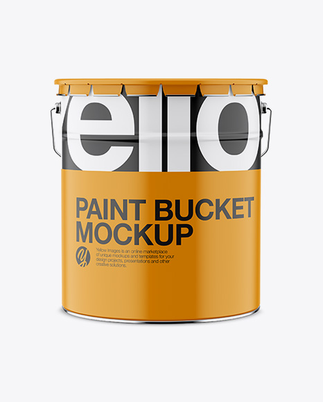 Matte Paint Bucket Mockup - Front View