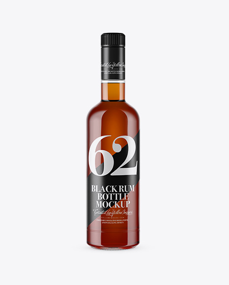 Clear Glass Rum Bottle Mockup
