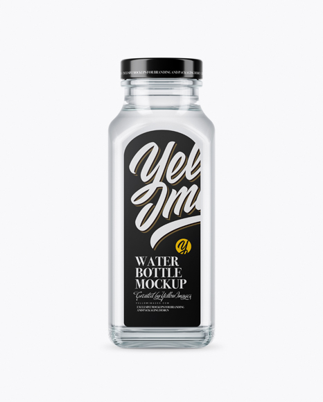 Clear Glass Water Bottle Mockup