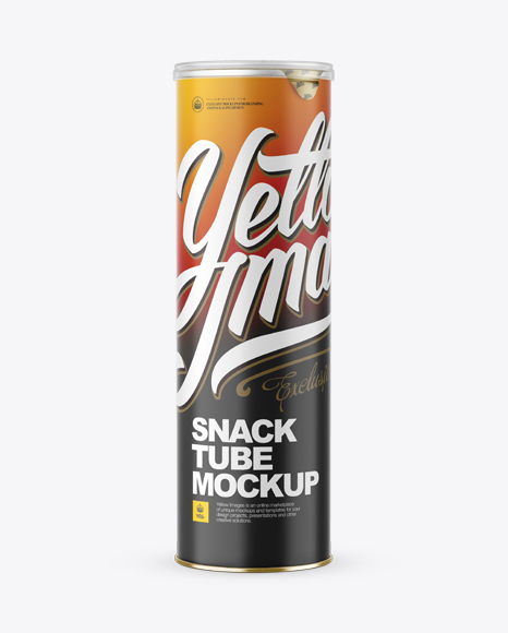 Matte Snack Tube Mockup - Front View