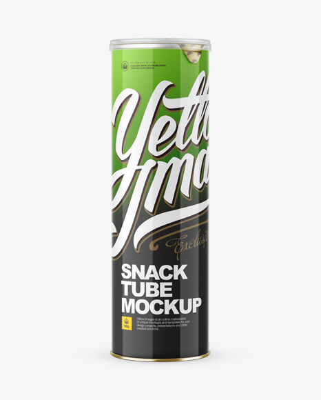Glossy Snack Tube Mockup - Front View