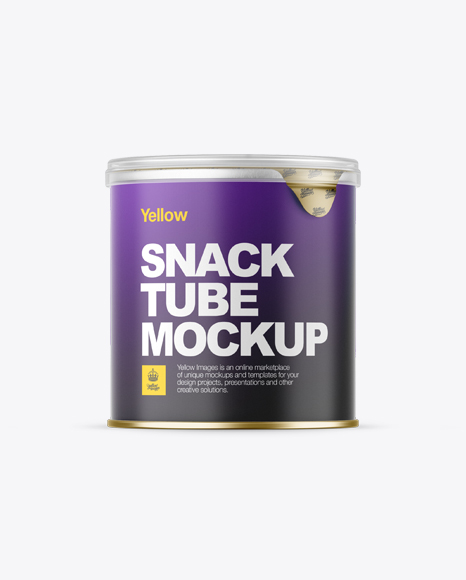 Small Matte Snack Tube Mockup - Front View