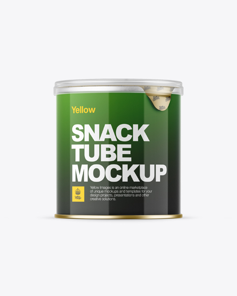 Small Glossy Snack Tube Mockup - Front View