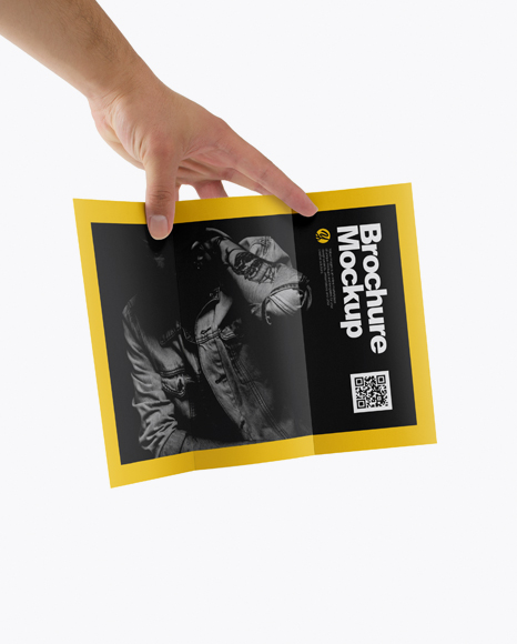A4 Brochure in a Hand Mockup