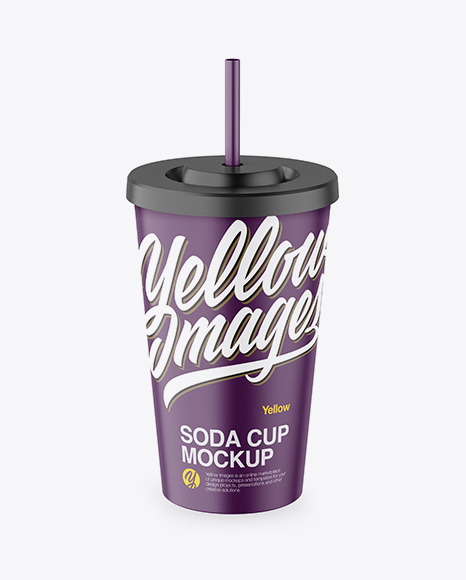 Matte Soda Cup Mockup - High Angle Shot